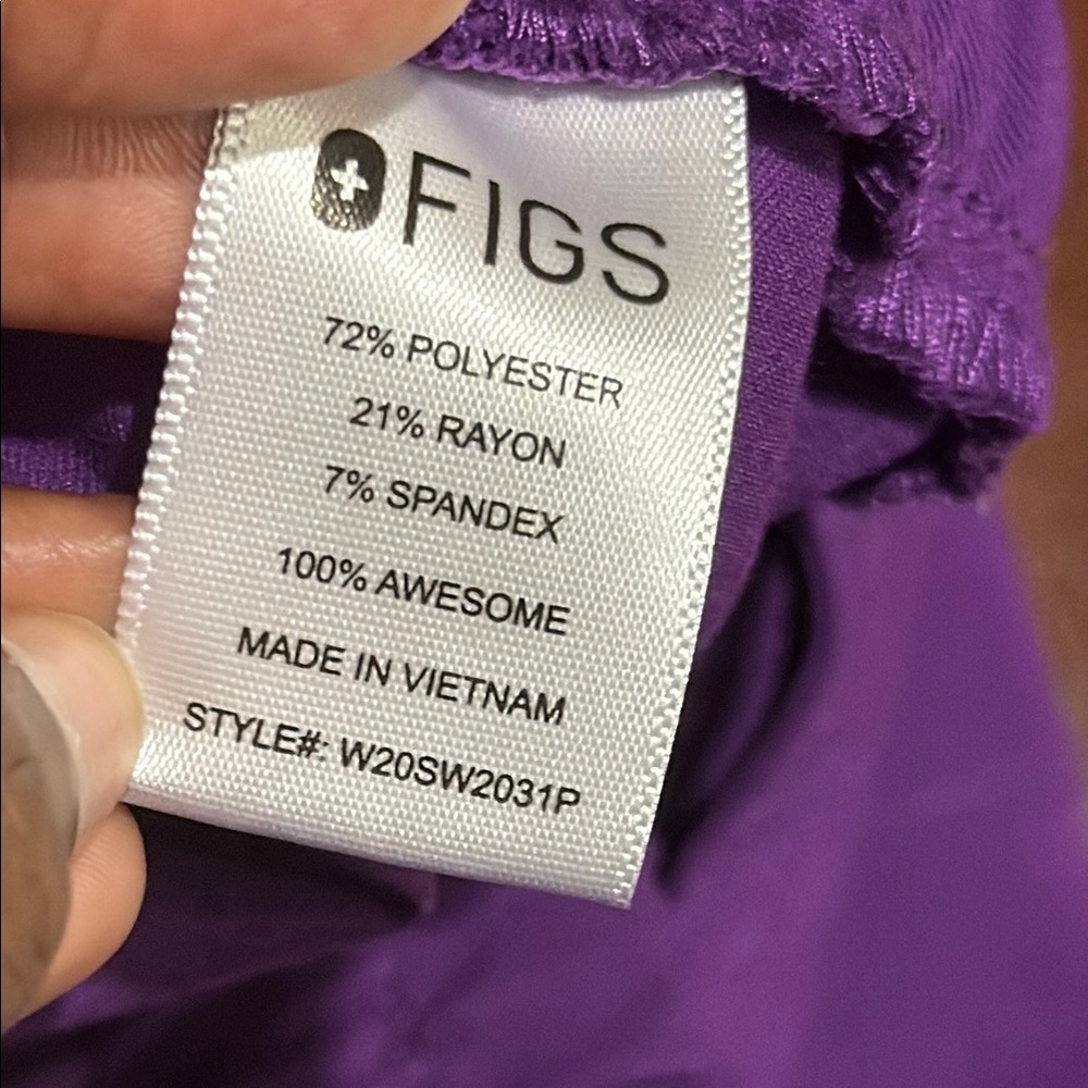Figs Women's Purple Drawstring Cargo Jogger Pants - Picture 13 of 16